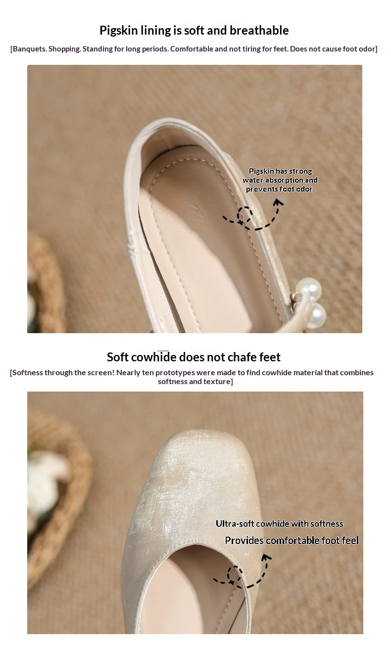 Square-Toe Mary Jane Shoes – side view