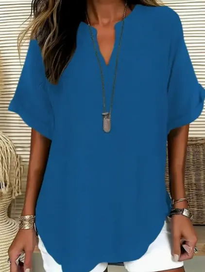Summer Loose Solid Color Women's Casual Shirt