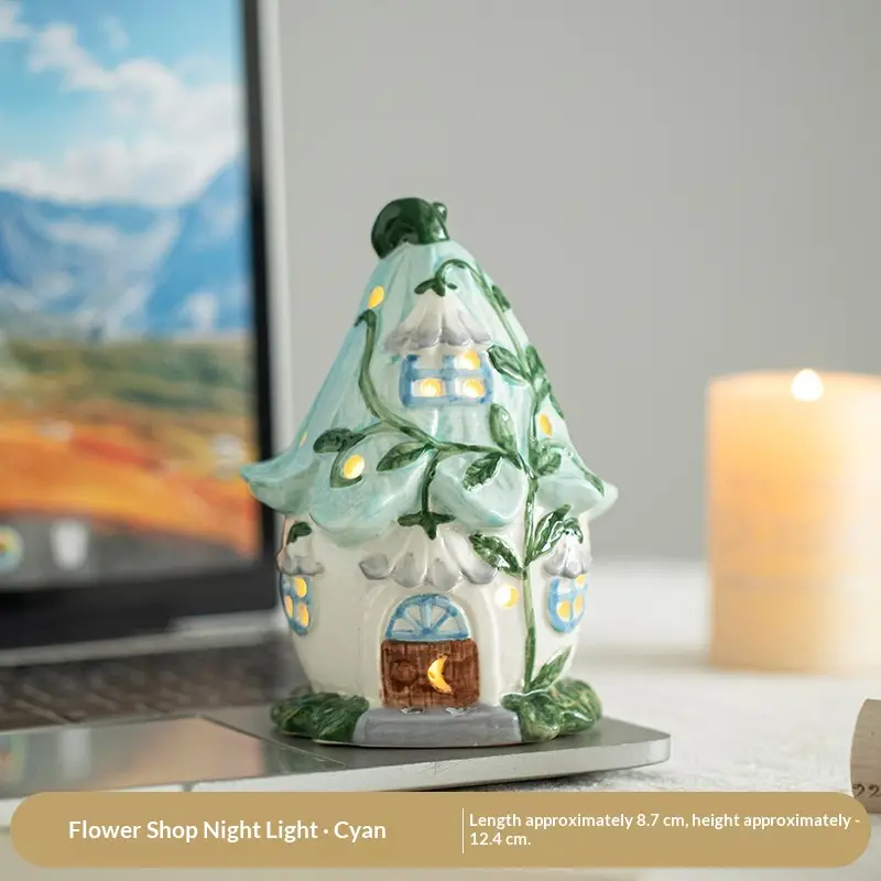 Fairy-Tale Ceramic Greenhouse Night Light