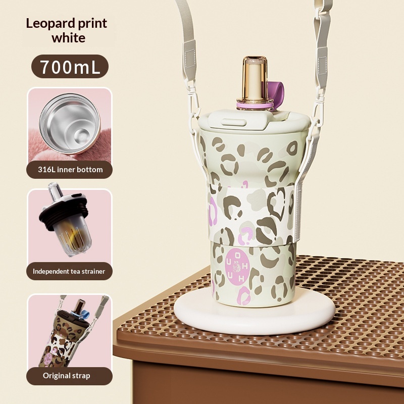 High Appearance Leopard Pattern Stainless Steel Water Bottle — foto 10