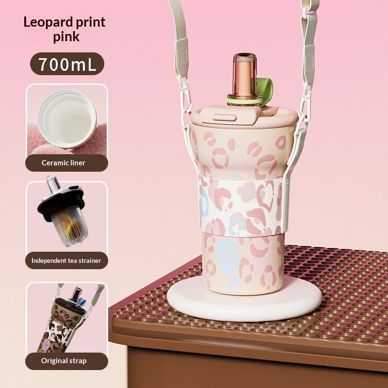 High Appearance Leopard Pattern Stainless Steel Water Bottle — foto 6