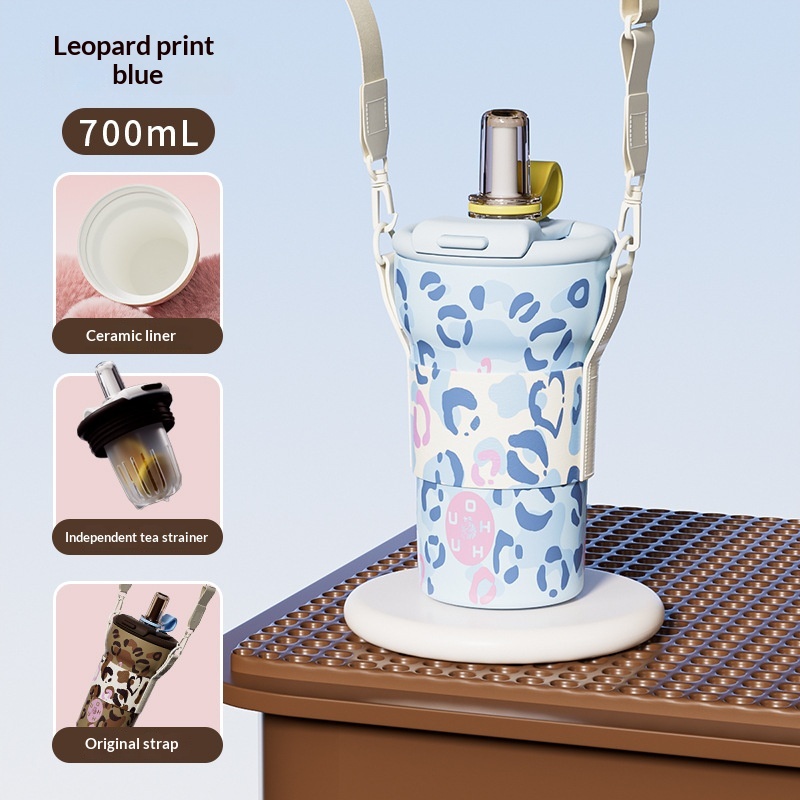 High Appearance Leopard Pattern Stainless Steel Water Bottle — foto 11