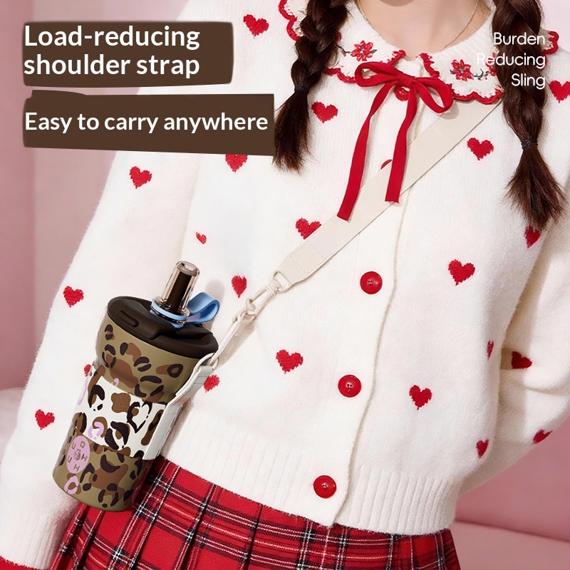 High Appearance Leopard Pattern Stainless Steel Water Bottle — foto 8