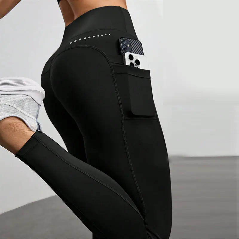 Womens Yoga Pants With High-waisted Belt Pockets