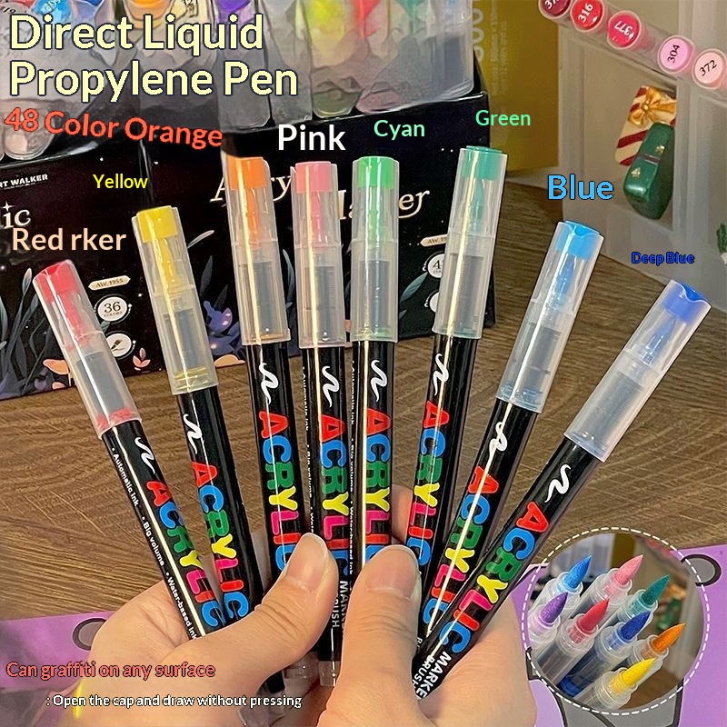 Direct-liquid Acrylic Soft-tip Black Rod Opaque Layerable Coloring Pen
