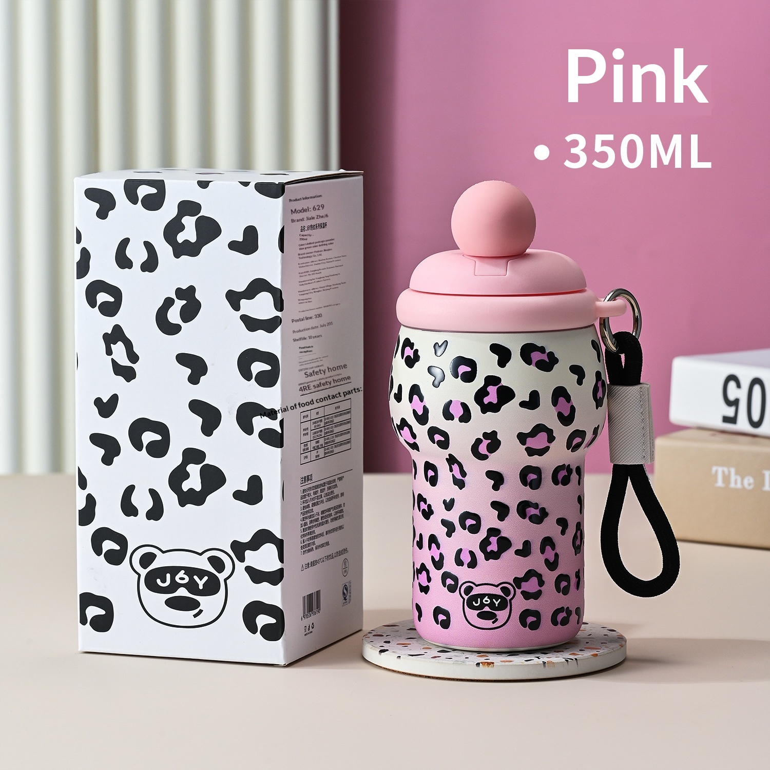 316 Stainless Steel Portable Leopard-Print Insulated Water Bottle — foto 4