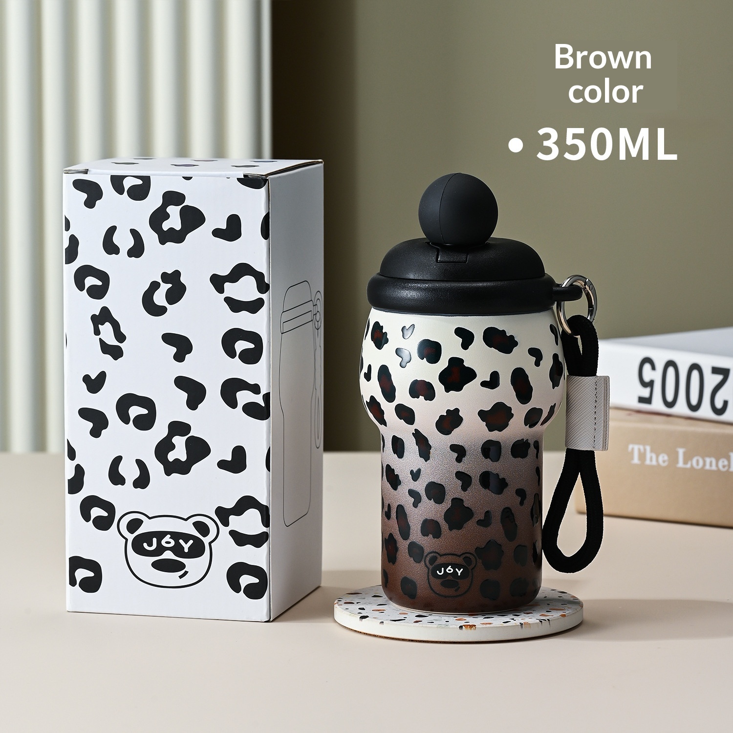 316 Stainless Steel Portable Leopard-Print Insulated Water Bottle — foto 6