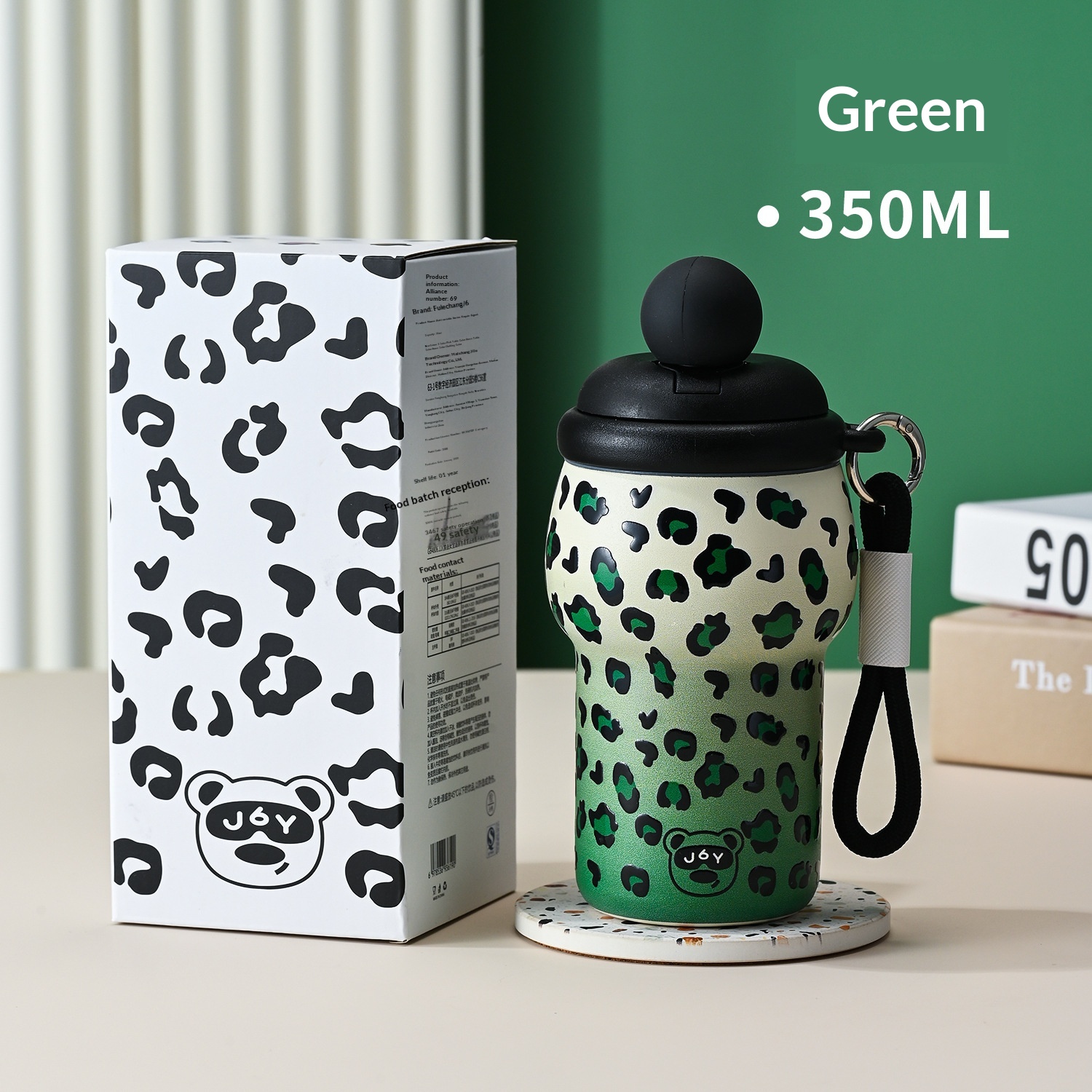 316 Stainless Steel Portable Leopard-Print Insulated Water Bottle — foto 7