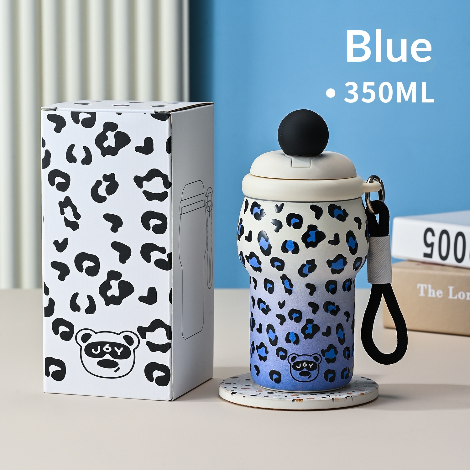 316 Stainless Steel Portable Leopard-Print Insulated Water Bottle — foto 8