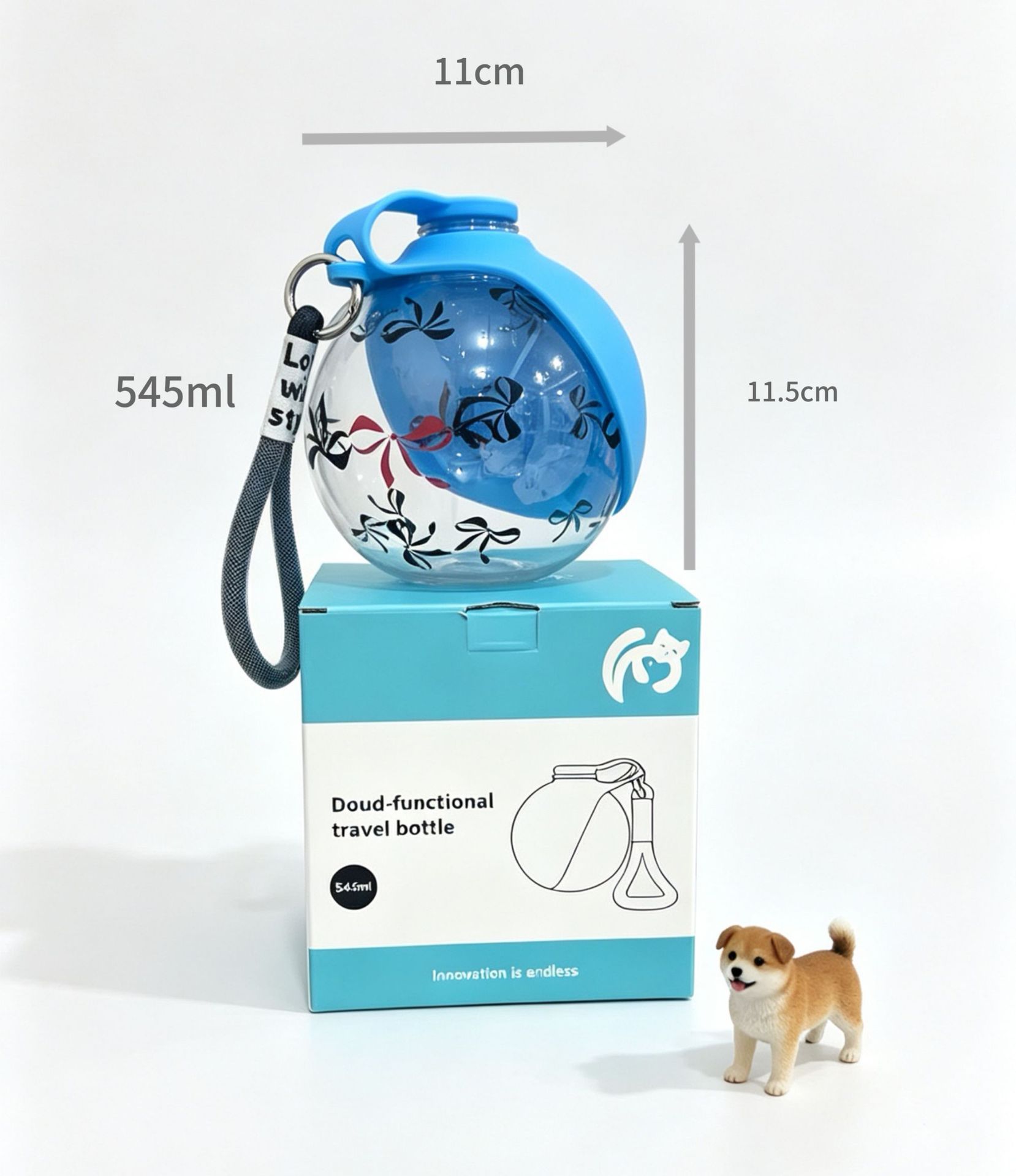 Bouteille d'eau pliable pour chien et chat — Gourde silicone à crochet 7
