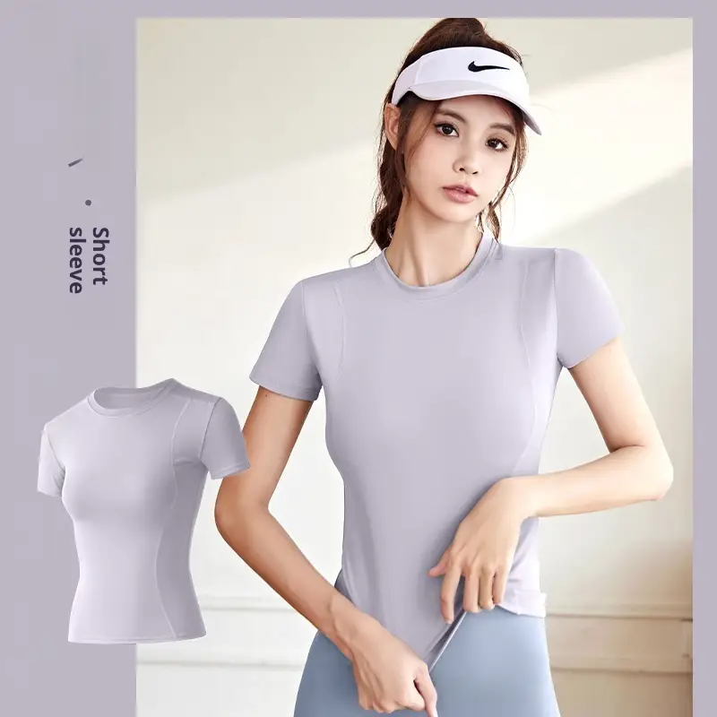 Slimming Stretchy Short-sleeve Sports T-shirt