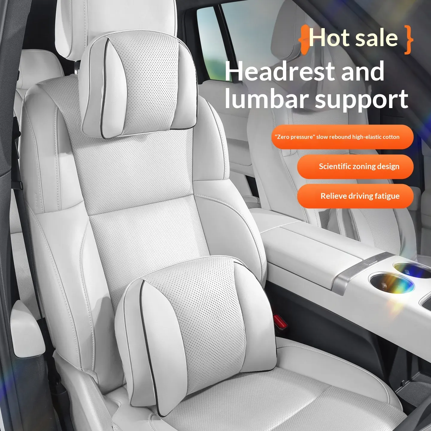 Car Headrest Neck Pillow Silk Cotton