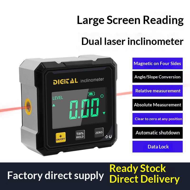 Digital Inclinometer Dual-laser Electronic Digital Angle Box High-precision Level 6