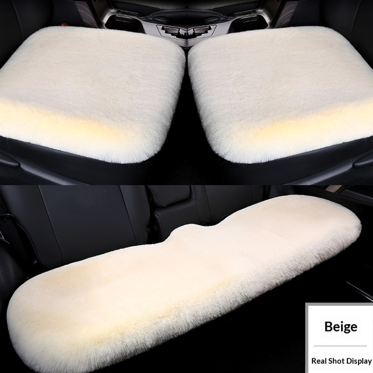 Thickened Winter Car Seat Cushion Plush Three-piece Set