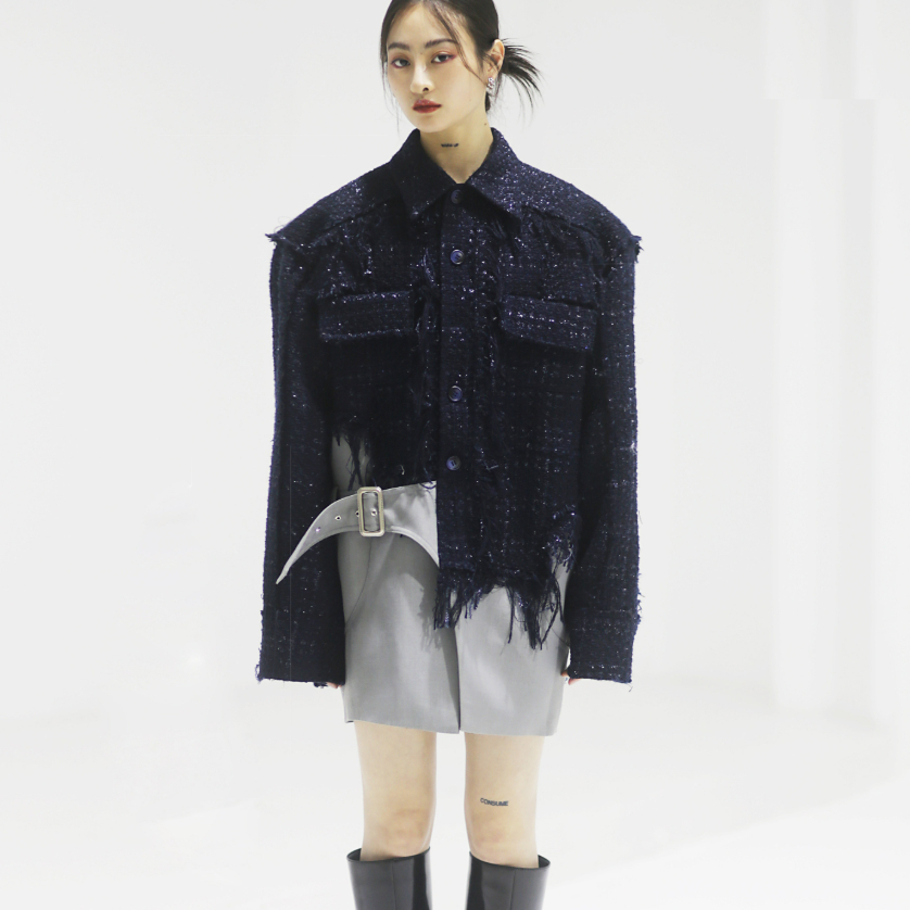 Gypsy Fairy Distressed Fringe Patchwork Utility Jacket