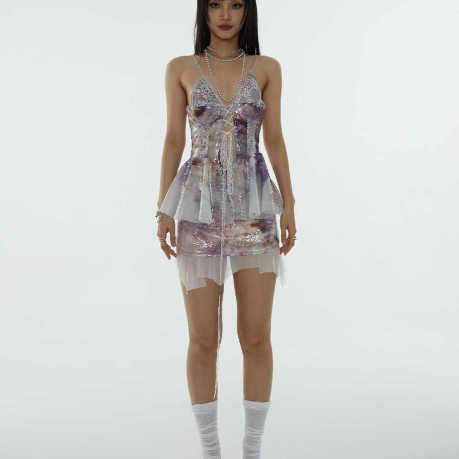 Jungle Print Fairy Kaze Jun Wants Sequined Overskirt