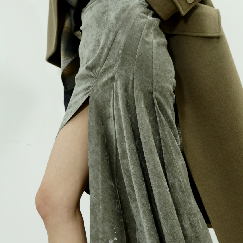 Handmade Crystal Rhinestone Asymmetric Skirt