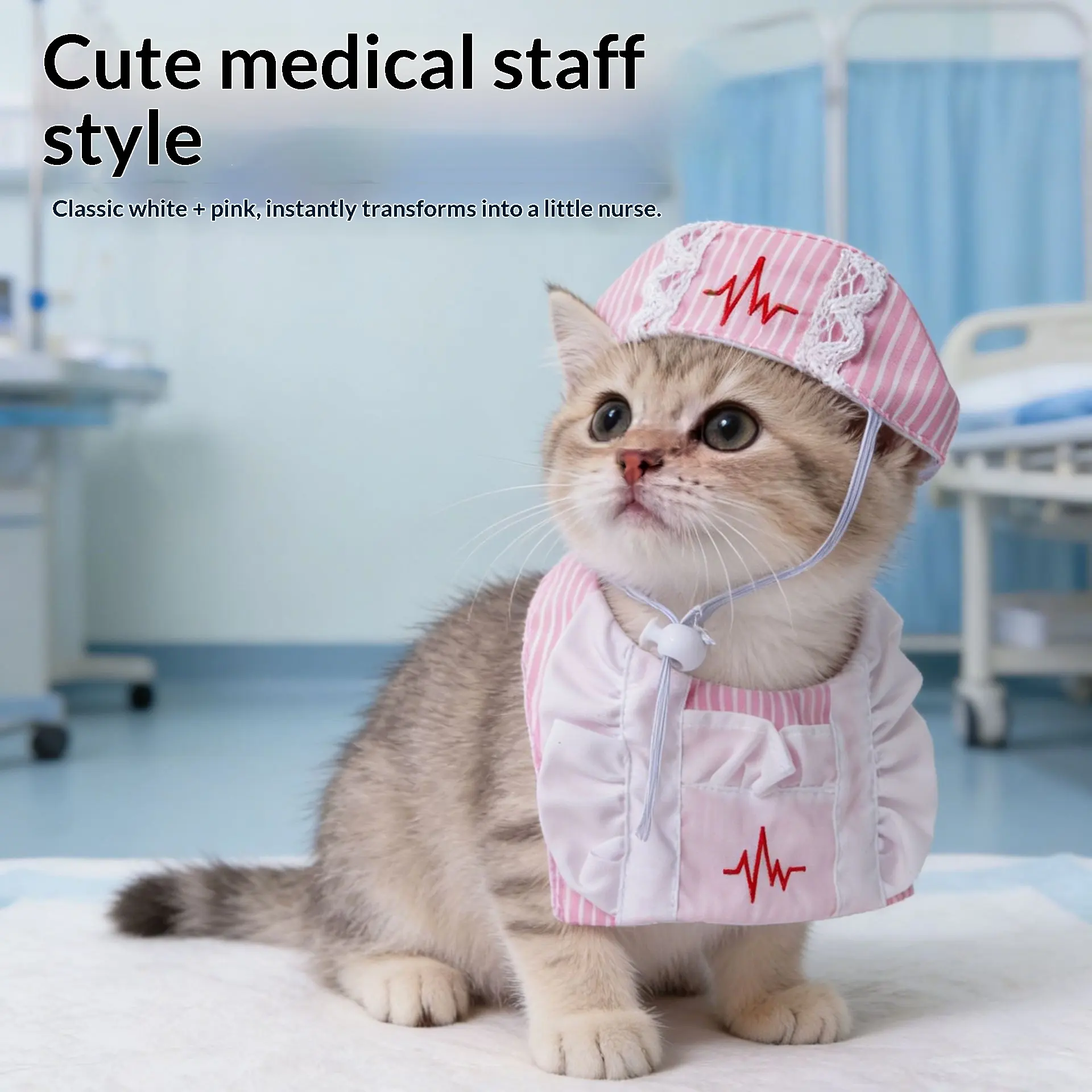 Cat Pink Nursing Outfit Bib