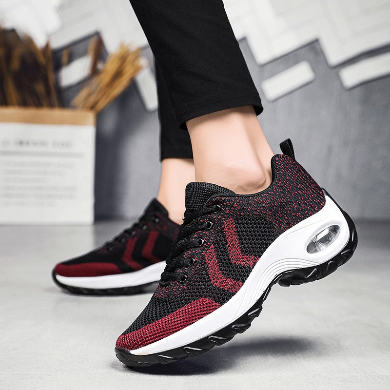 Womens Plus-size Flyknit Sneakers With Air-cushion Cushioning