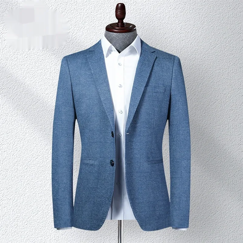 Stretch Mens Slim-Fit Blazer Casual Jacket