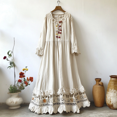 SpringSummer Cotton-Look Sleeveless One-Shoulder Dress