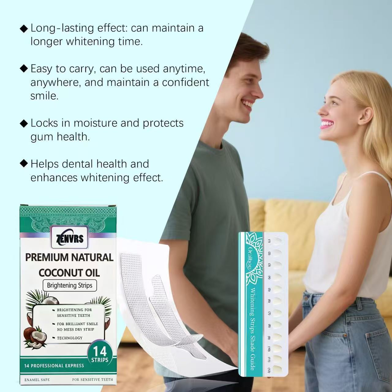 Coconut Oil Teeth Whitening Care Tooth Sticker