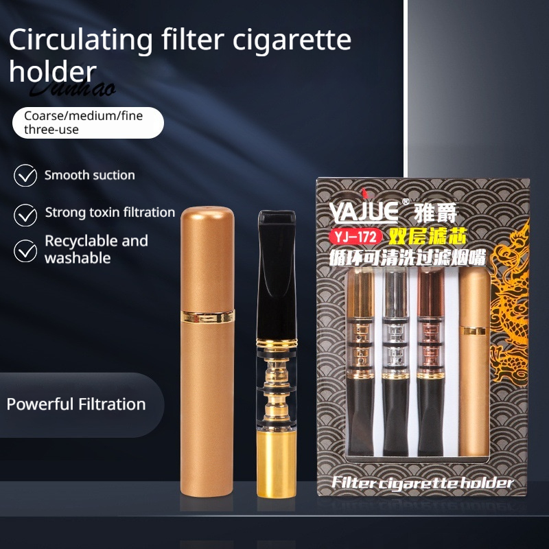 Washable Mens Smoking Double-Layer Filter Cigarette