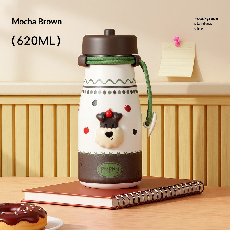 High appearance Girls Double wall Straw Bottle  316 Stainless Steel — foto 7