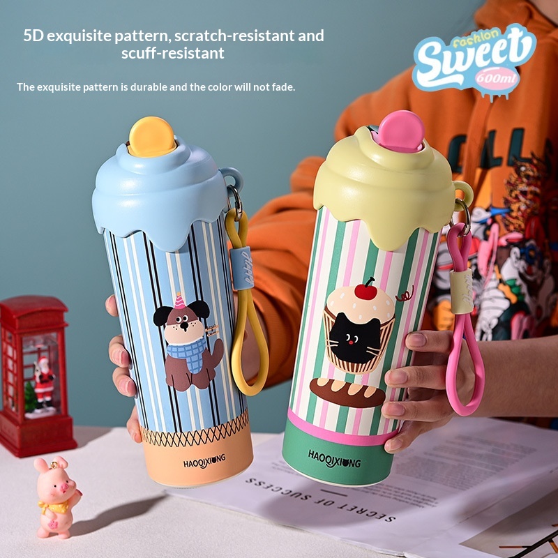 Cute And Adorable Cartoon Ice Cream Thermos Mug