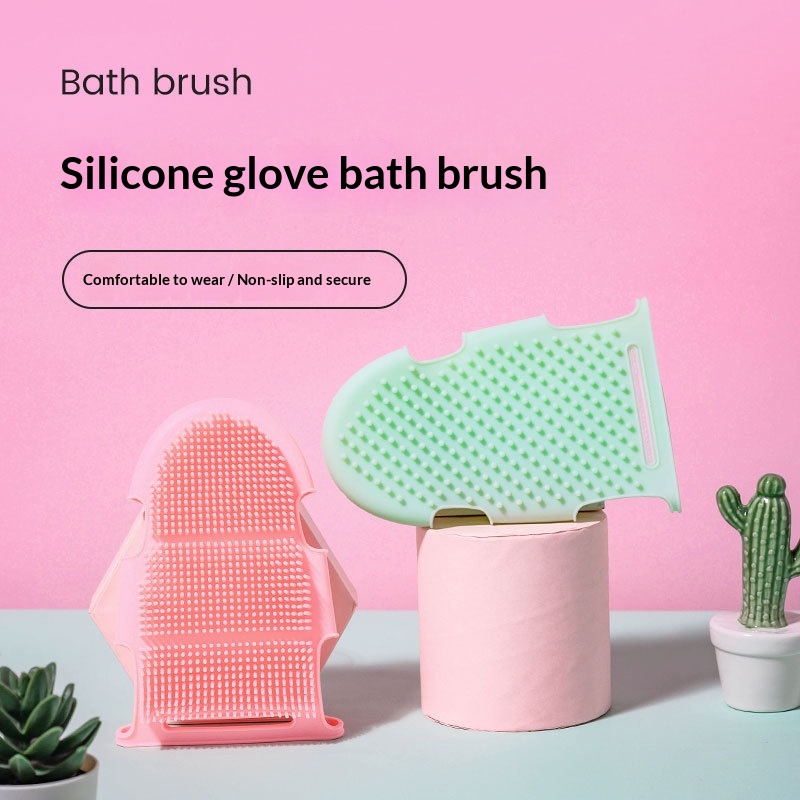 Childrens Bathing Massage Wash Mitt, Double-Sided Bathing Tool, Silicone Bath Brush