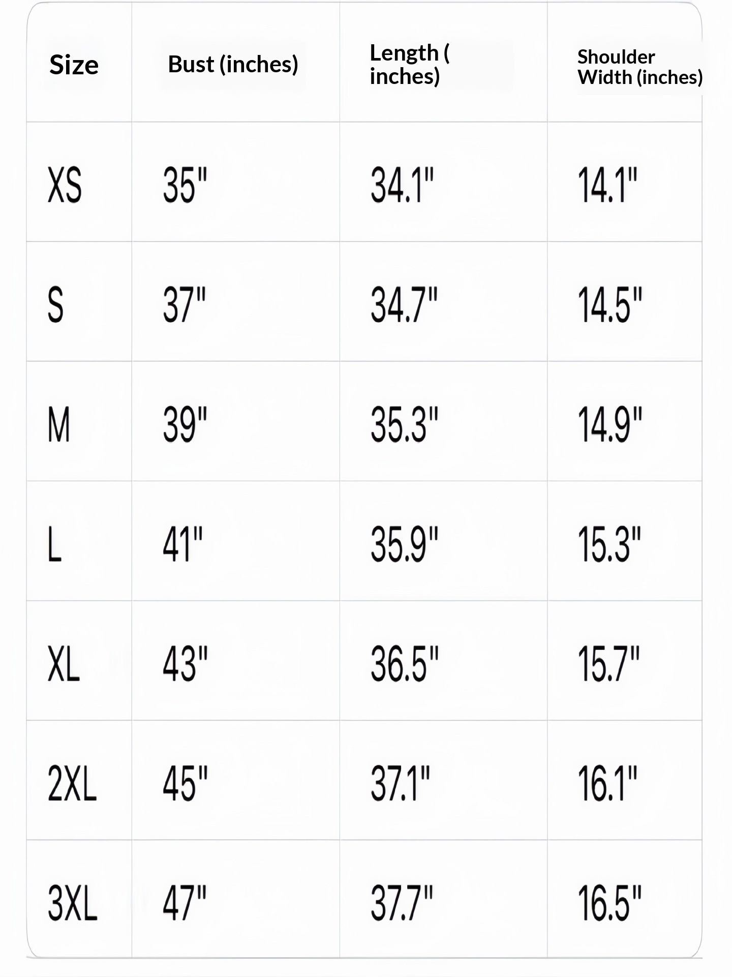 Size Chart