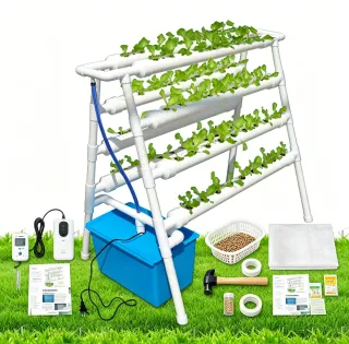 Home Balcony Hydroponic Vegetable Planter With A Double-sided Planting Rack