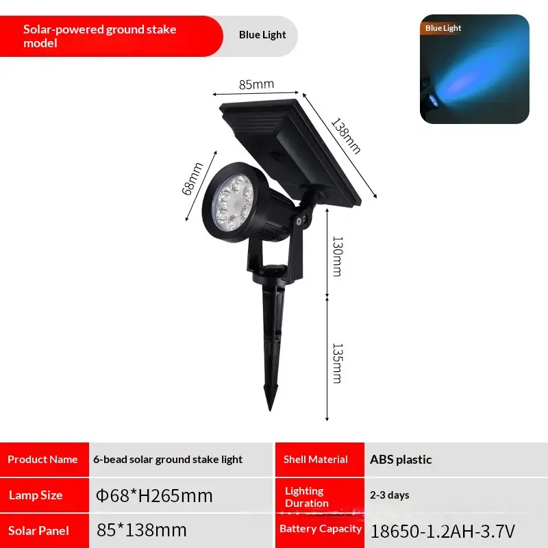 Solar-powered Spotlight Outdoor Ambiance Waterproof