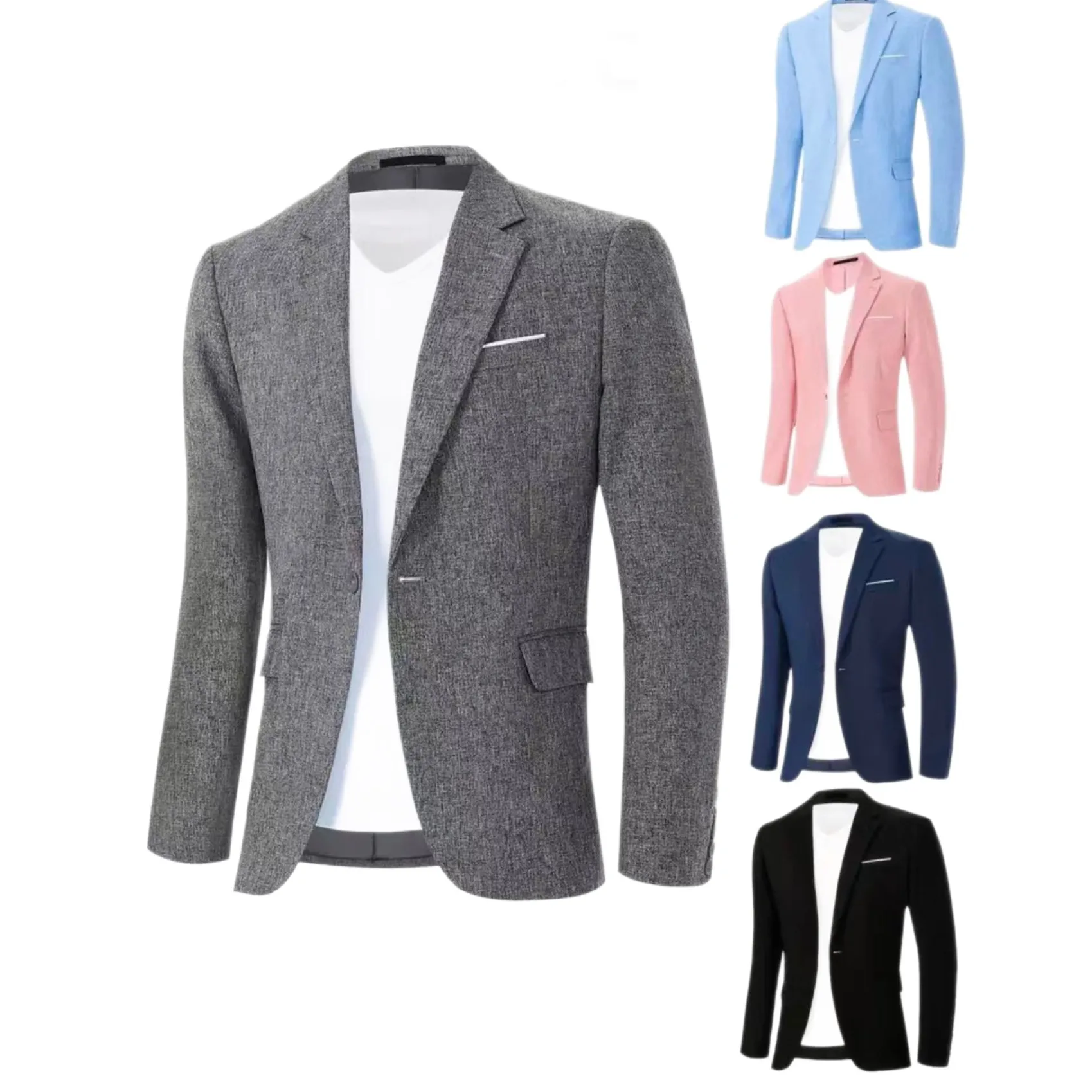 Mens Korean-style Slim-fit Single-breasted Casual Blazer