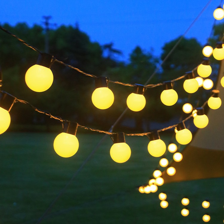 Camping Atmosphere Layout LED Lights And Large Tents, Outdoor Tent