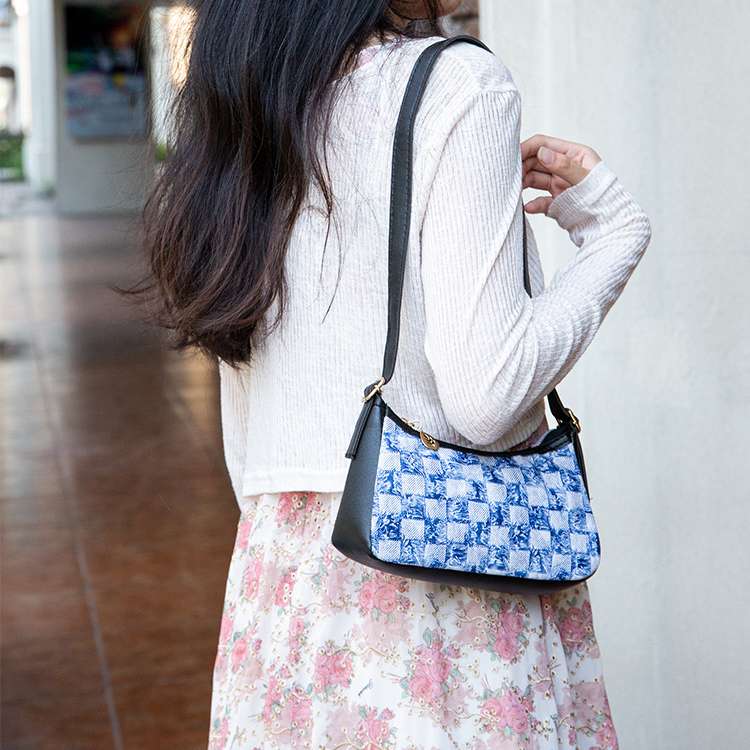 Spring New Arrival Denim Color-Block Herringbone All-Match Fashionable Shoulder Bag