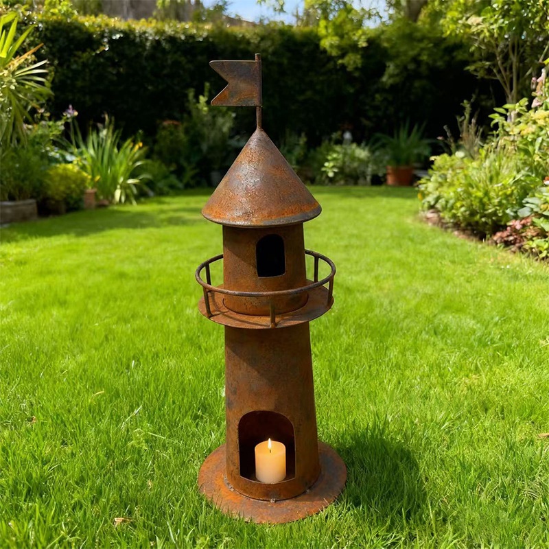 Rustic Lighthouse Candle Holder Creative Decorative Craft