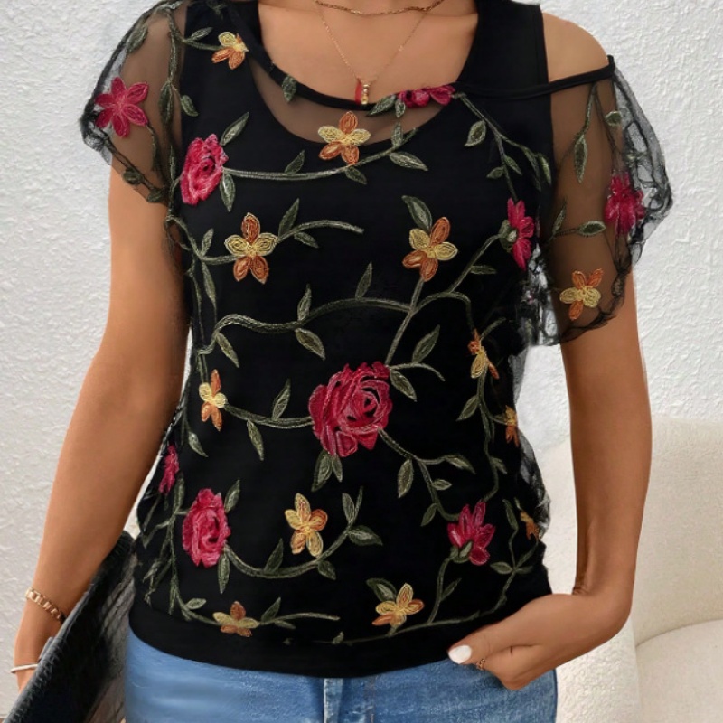 Womens Summer New Arrival Casual Short-Sleeve Knit Top