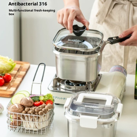 Household 316 Stainless Steel Mini Camping And Picnic Pot With A Strainer 5