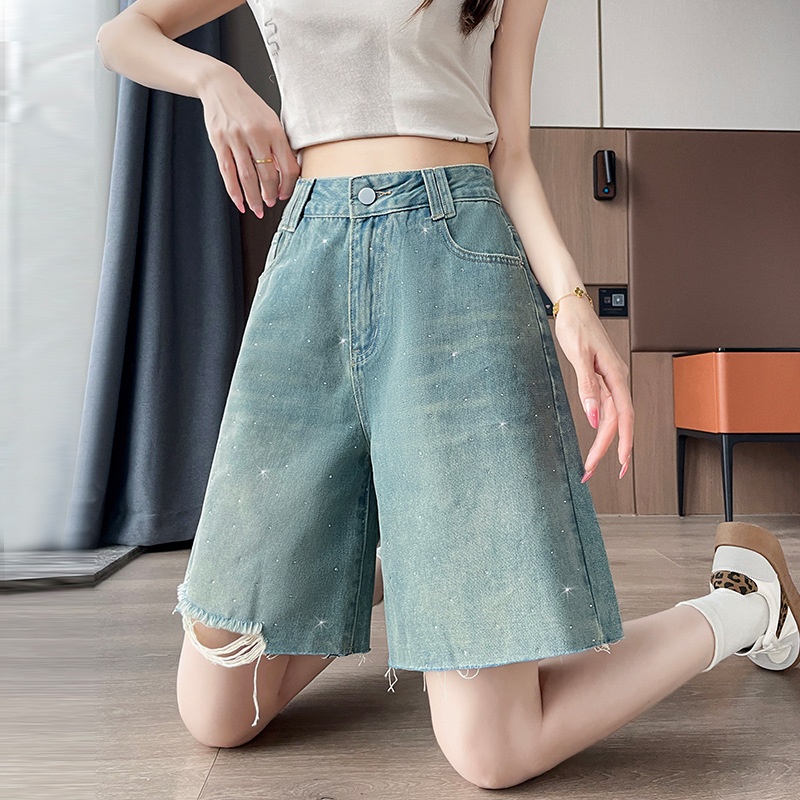 Womens Ripped Denim Shorts Summer Thin Style Arrival