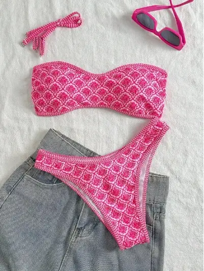 Solid-color Lace-up Swimsuit Fashionable And Sexy Bikini