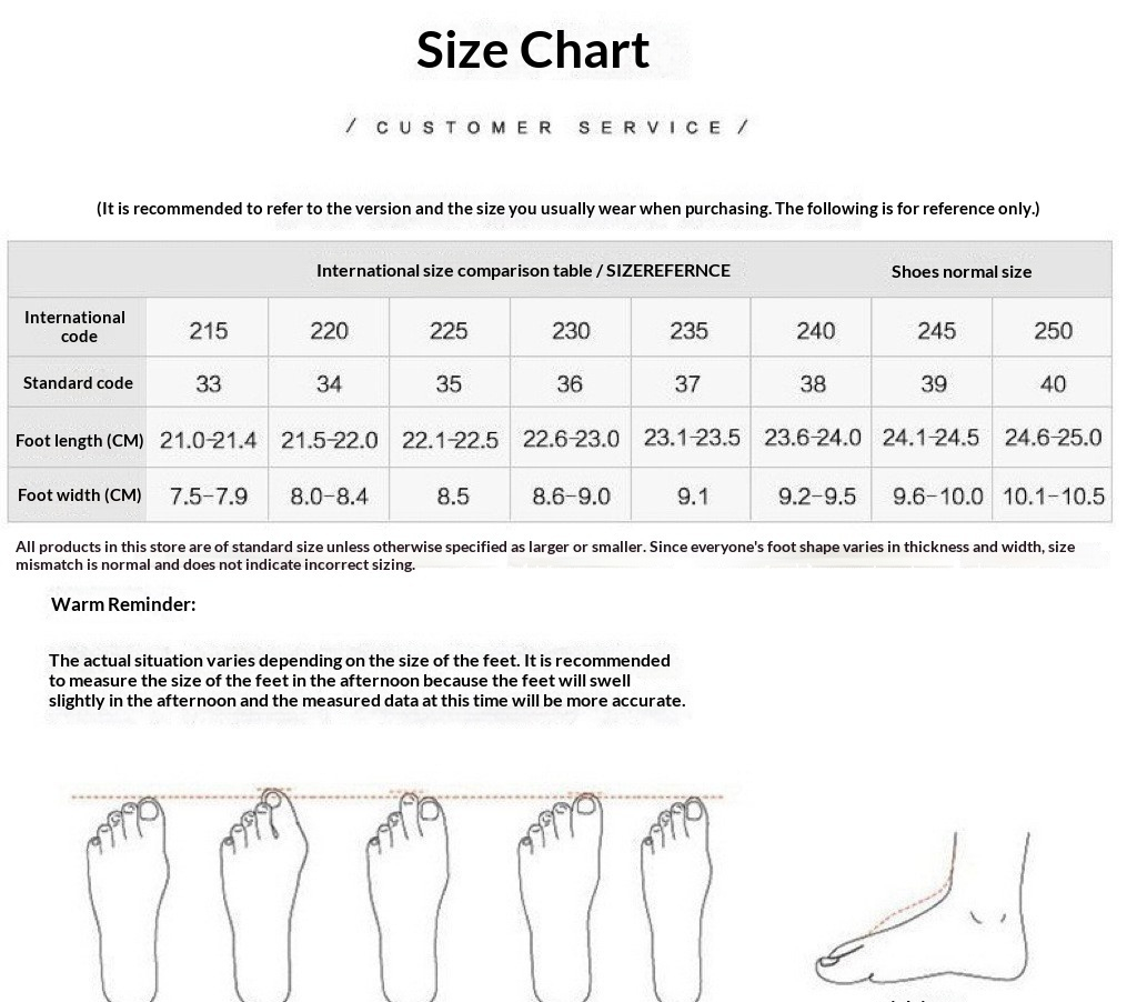 Footwear footwear size chart