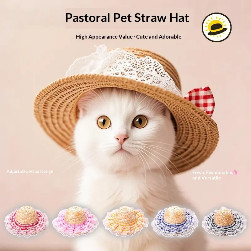Retro-cute Sun Hat For Pet Cats