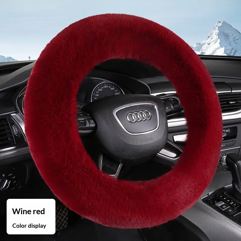 Rabbit Fur Car Steering Wheel Cover For Winter Warmth