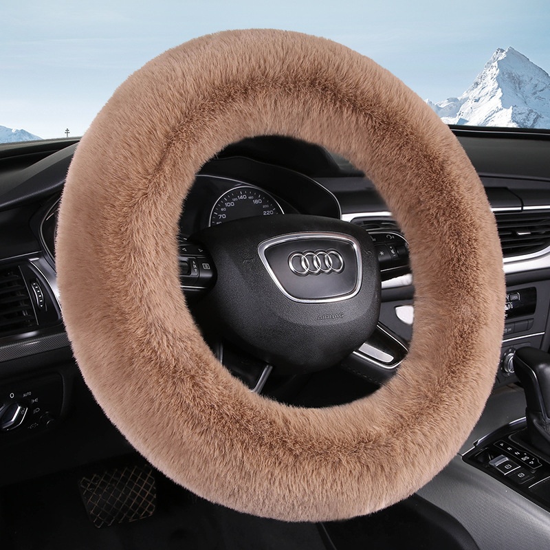 Rabbit Fur Car Steering Wheel Cover For Winter Warmth