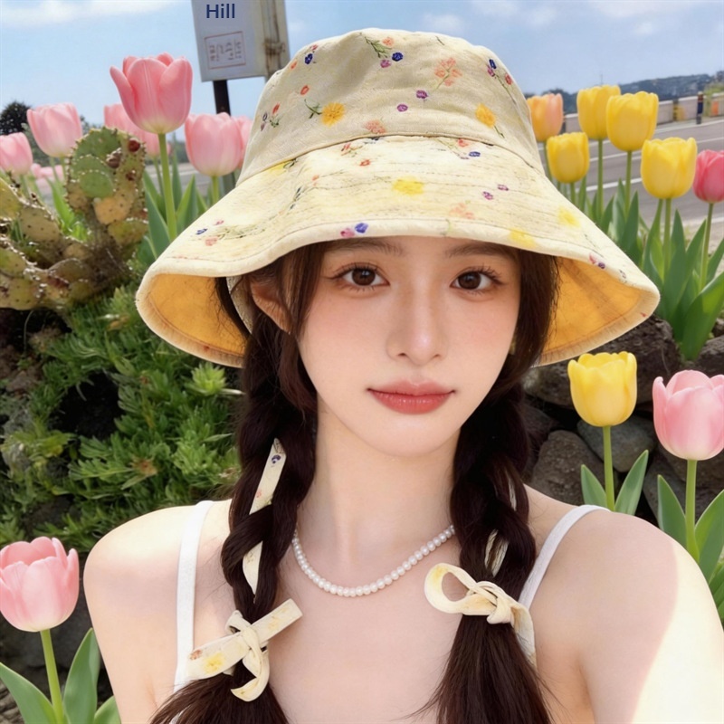 Cute And Sweet Floral-print Reversible Sun Hat