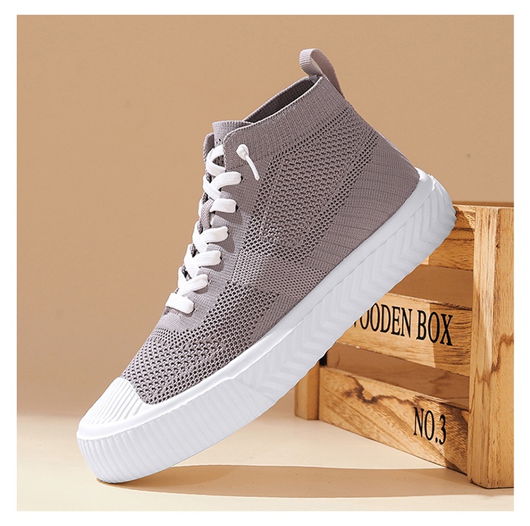 Unisex Flyknit High-Top Casual Sneakers — sole detail 3