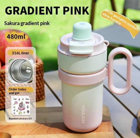 Portable Double-water Cup With A Ceramic Inner Liner