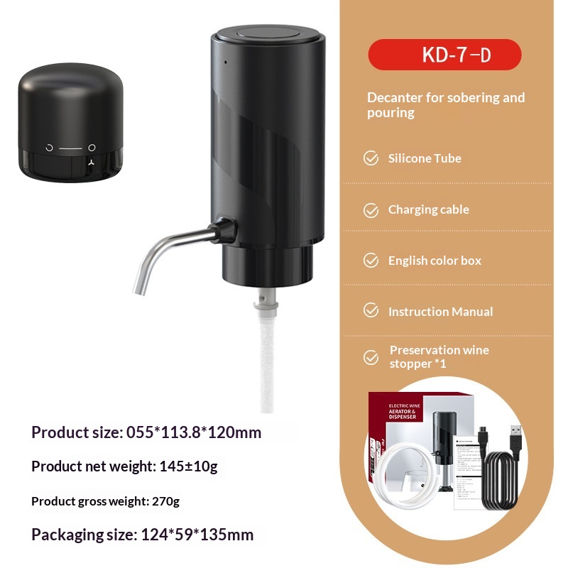 Electronic Wine Aerator Electric Red Wine Decanter 12