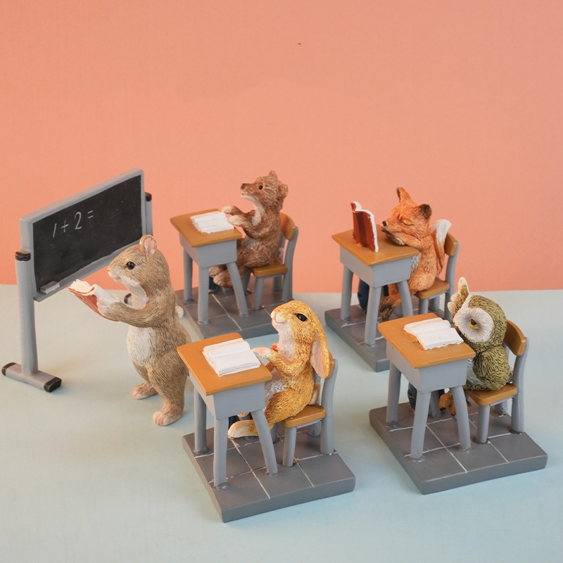 Creative Classroom Room Desk Decoration Cute Animal Figurines